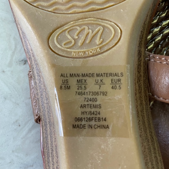 SM New York Sandals Open Toe With Back Strap Women’s Size 8 1/2 - Picture 5 of 5